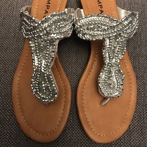Rampage Silver Sequins Sandal 9